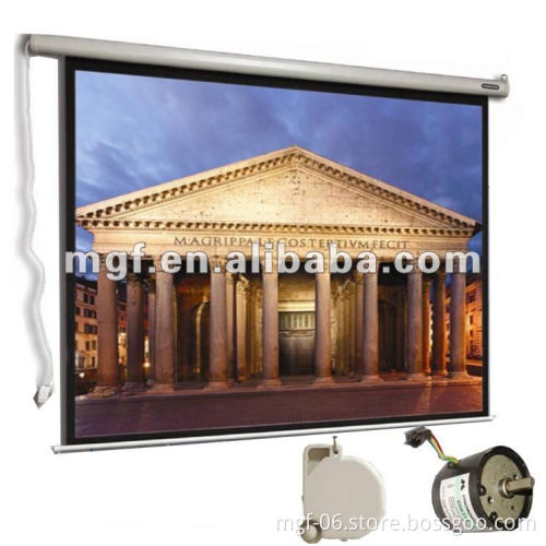 Synchronous motorised projector screen with remote control